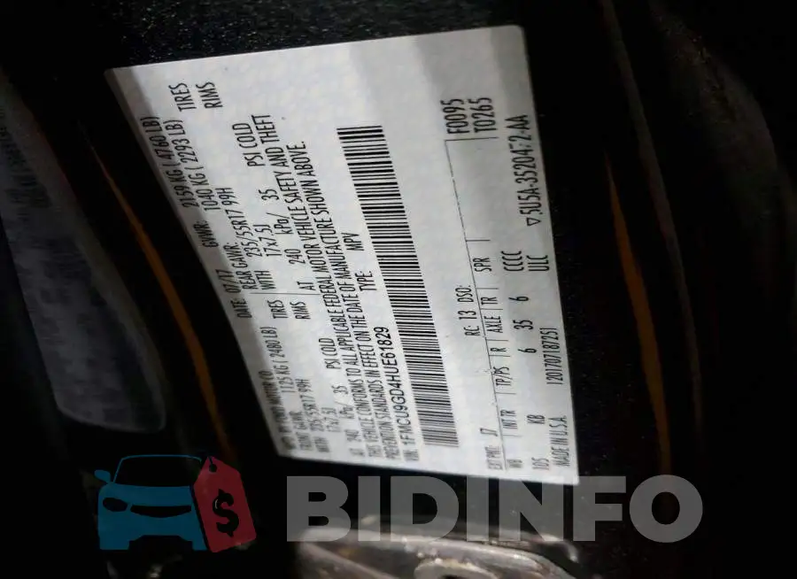 1FMCU9GD4HUE61829 Photo# 12