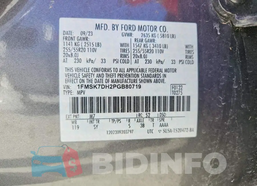 1FMSK7DH2PGB80719 Photo# 14