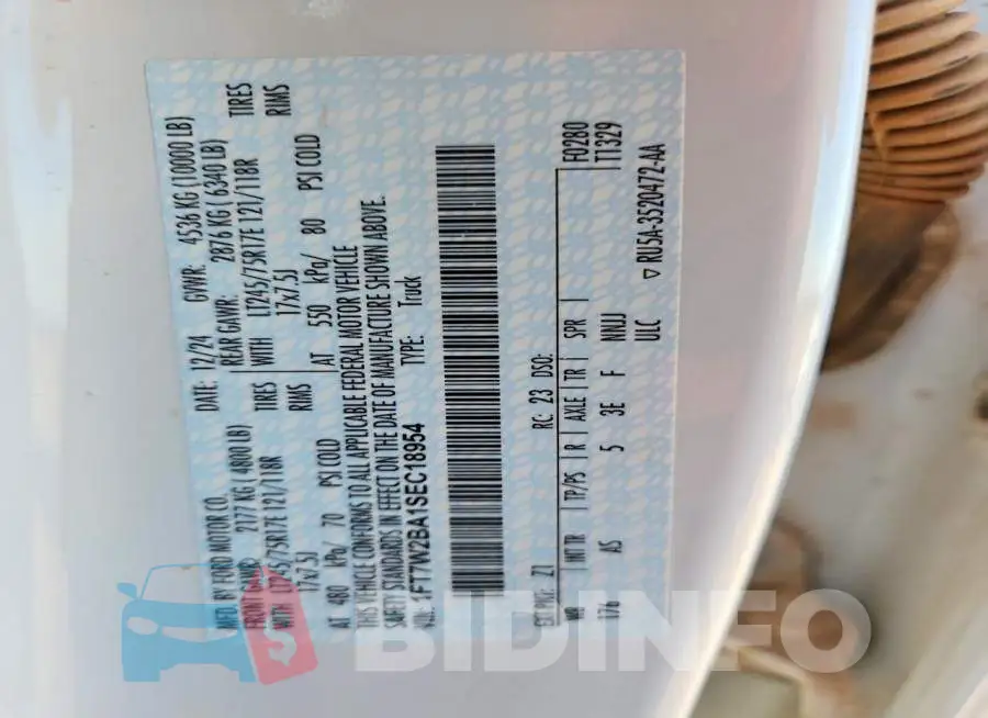 1FT7W2BA1SEC18954 Photo# 12