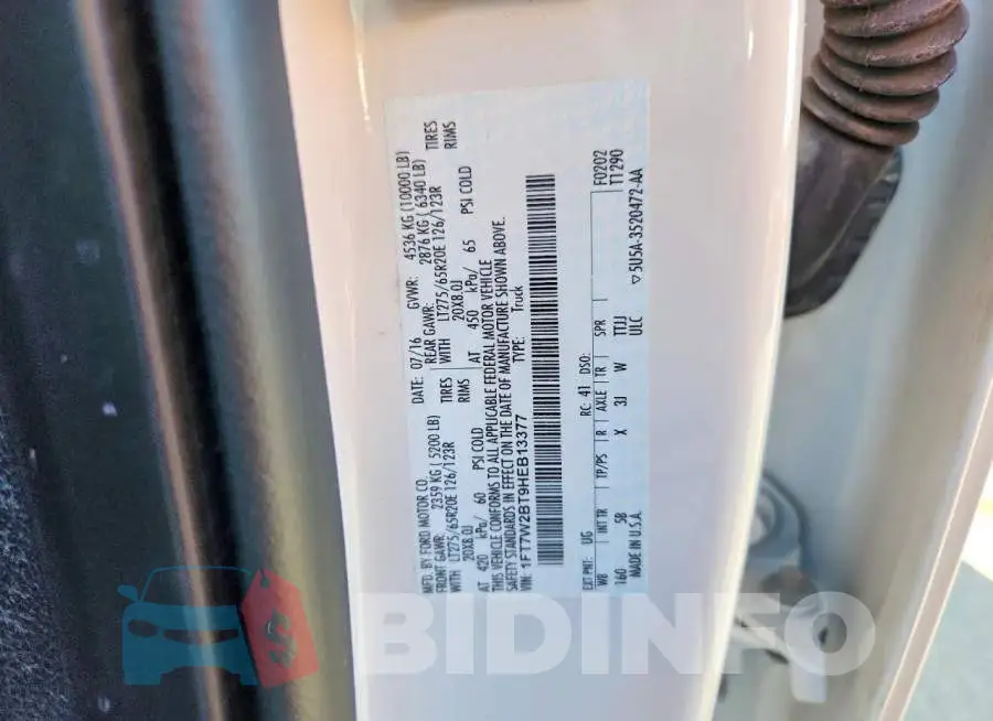 1FT7W2BT9HEB13377 Photo# 12
