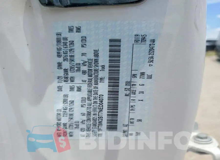 1FT8W2BT7NED04070 Photo# 12