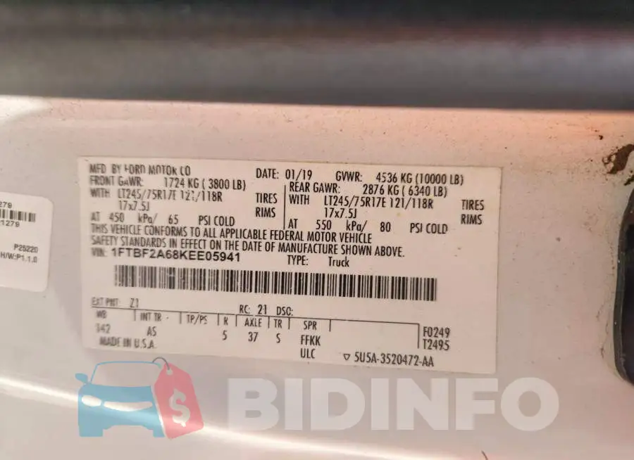 1FTBF2A68KEE05941 Photo# 12