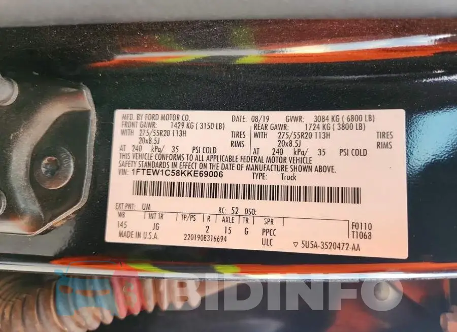 1FTEW1C58KKE69006 Photo# 12