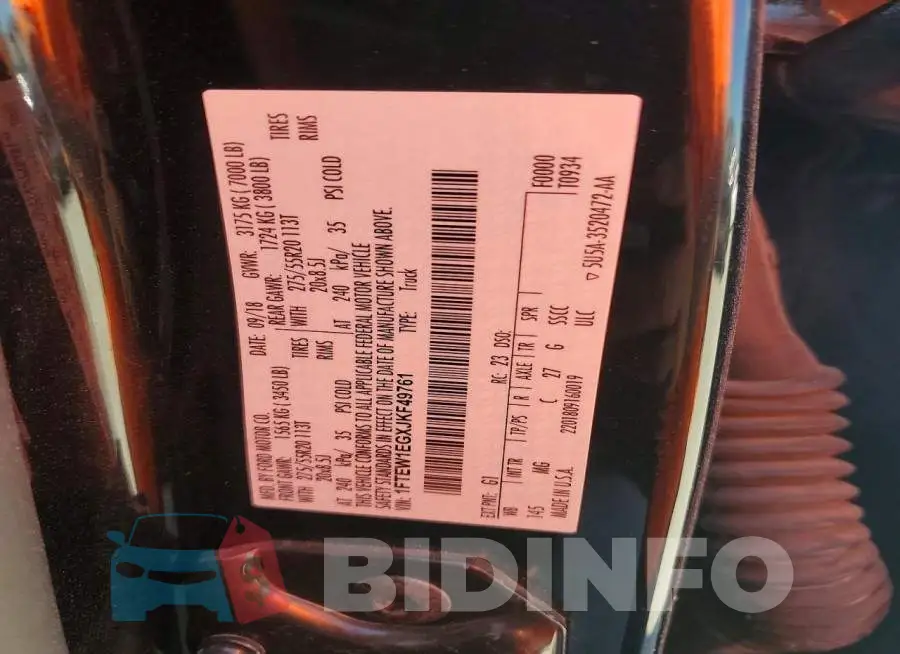 1FTEW1EGXJKF49761 Photo# 12