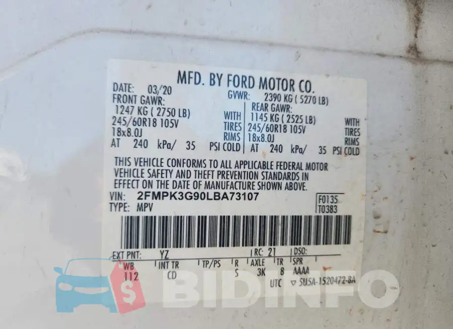 2FMPK3G90LBA73107 Photo# 12