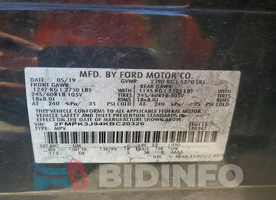 2FMPK3J94KBC20326 Photo# 14