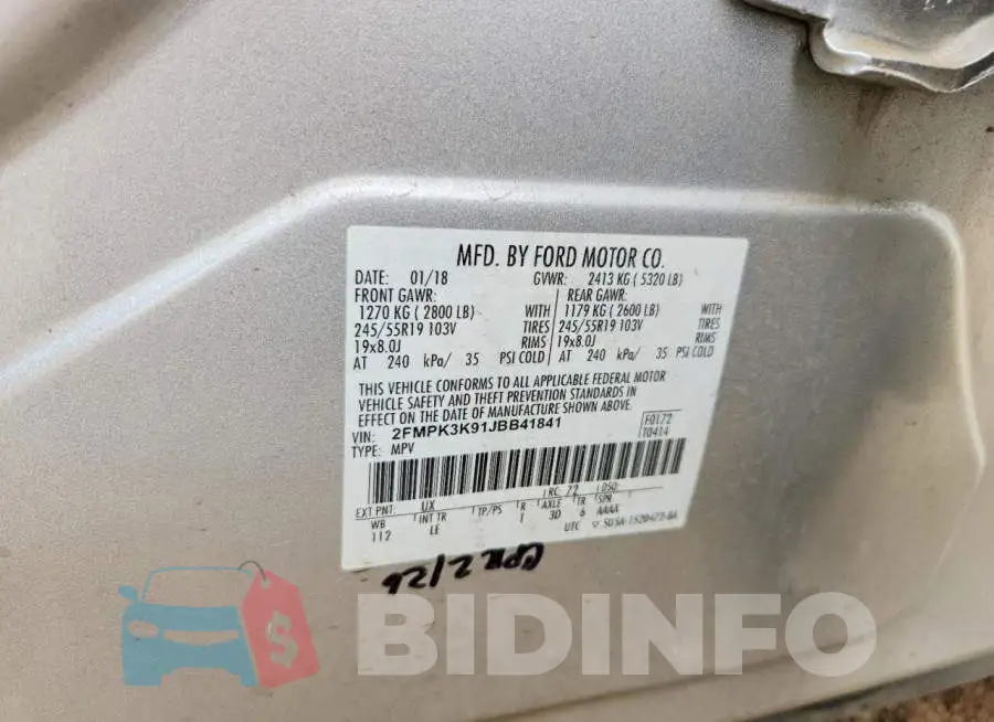 2FMPK3K91JBB41841 Photo# 12