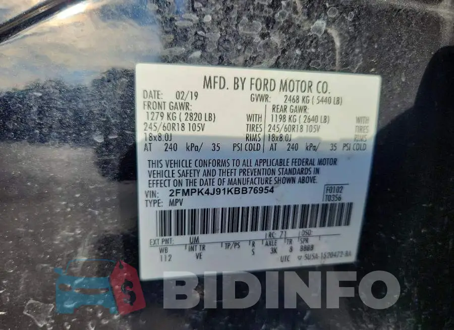 2FMPK4J91KBB76954 Photo# 13