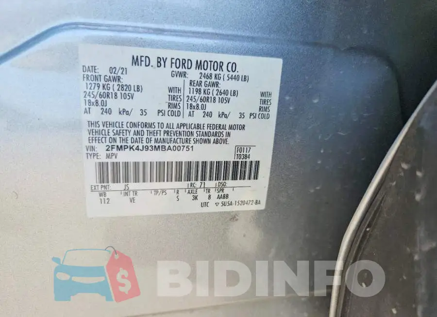 2FMPK4J93MBA00751 Photo# 12
