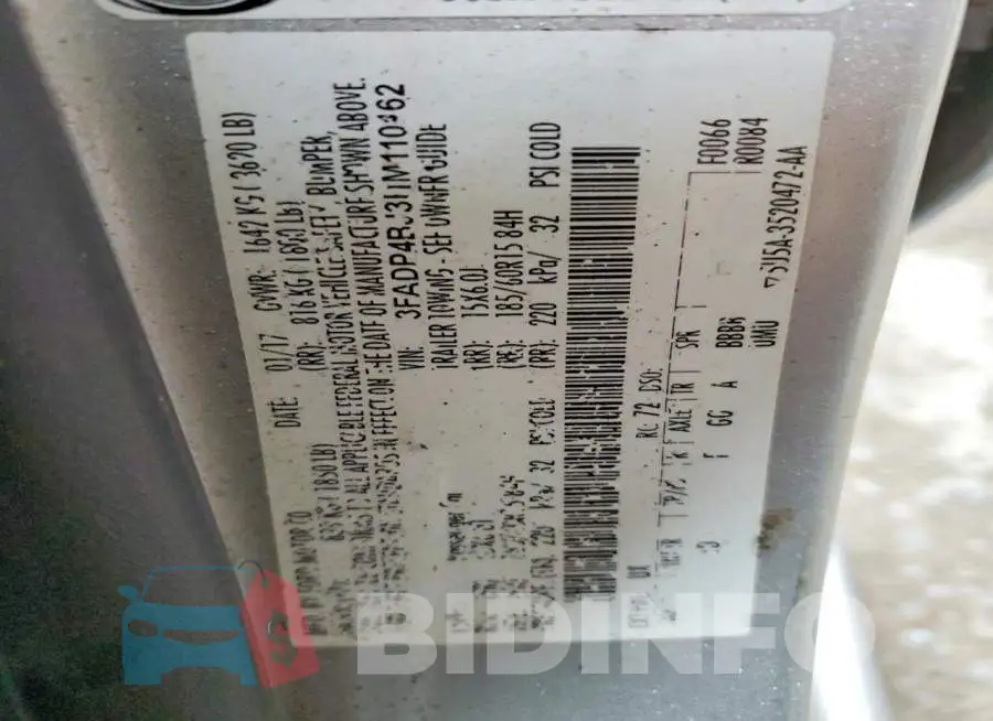 3FADP4BJ3HM110162 Photo# 13
