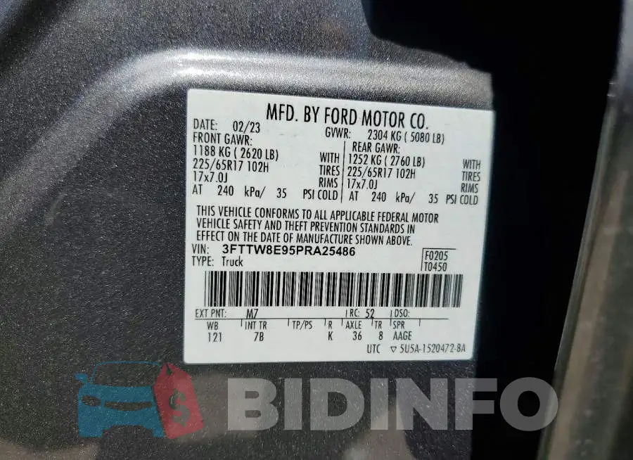 3FTTW8E95PRA25486 Photo# 13