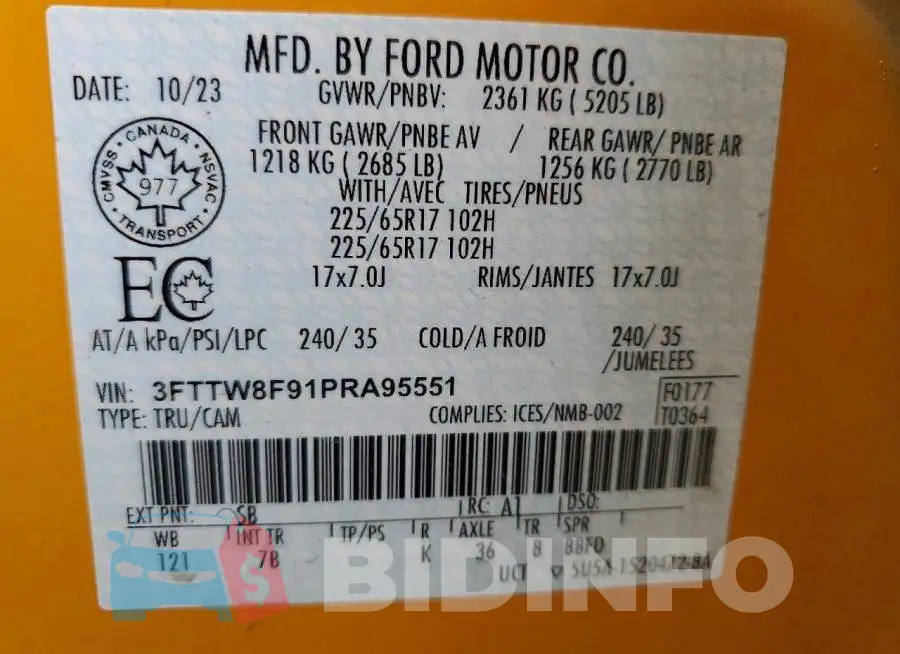 3FTTW8F91PRA95551 Photo# 12