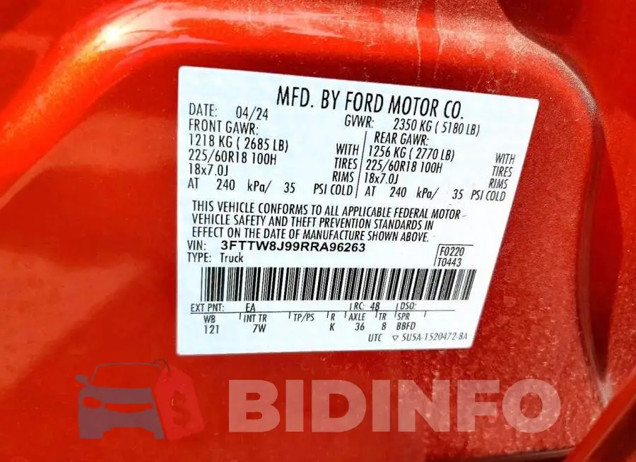 3FTTW8J99RRA96263 Photo# 12