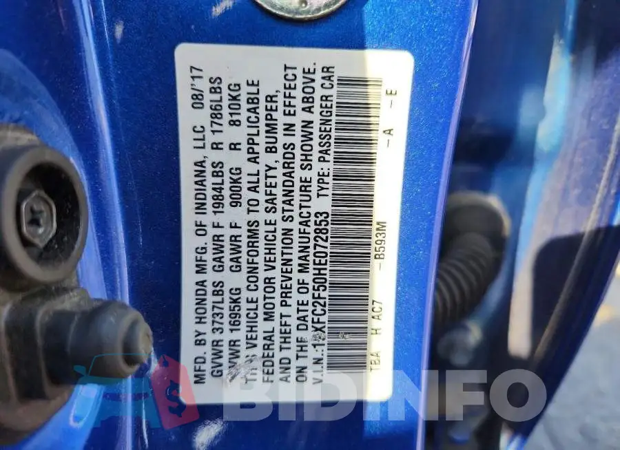 19XFC2F50HE072853 Photo# 12