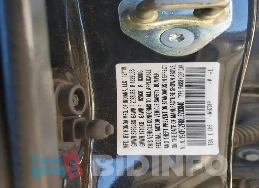 19XFC2F88LE203840 Photo# 12