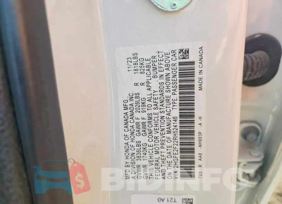 2HGFE2F22RH524146 Photo# 12