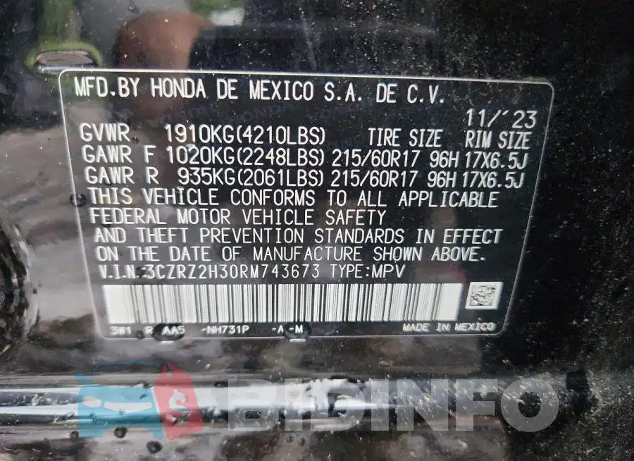 3CZRZ2H30RM743673 Photo# 13