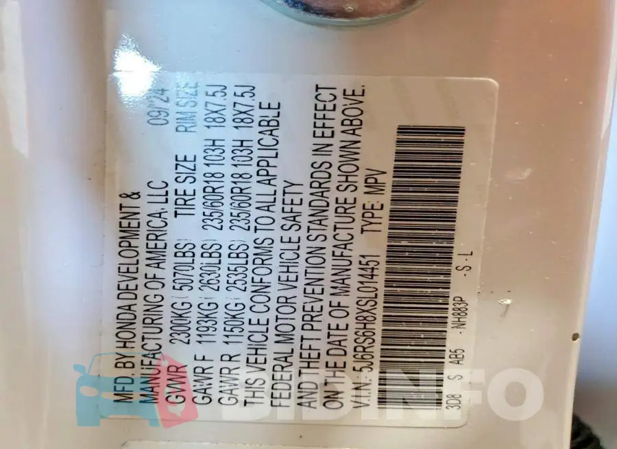 5J6RS6H8XSL014451 Photo# 13
