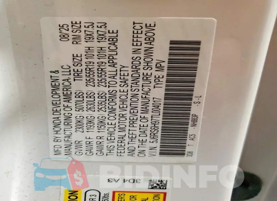 5J6RS6H97TL004017 Photo# 14