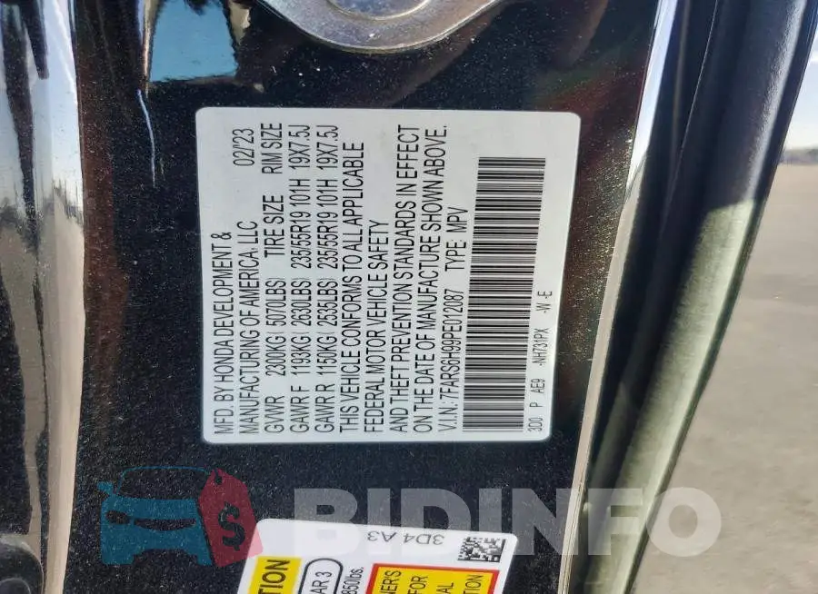 7FARS6H99PE012087 Photo# 12