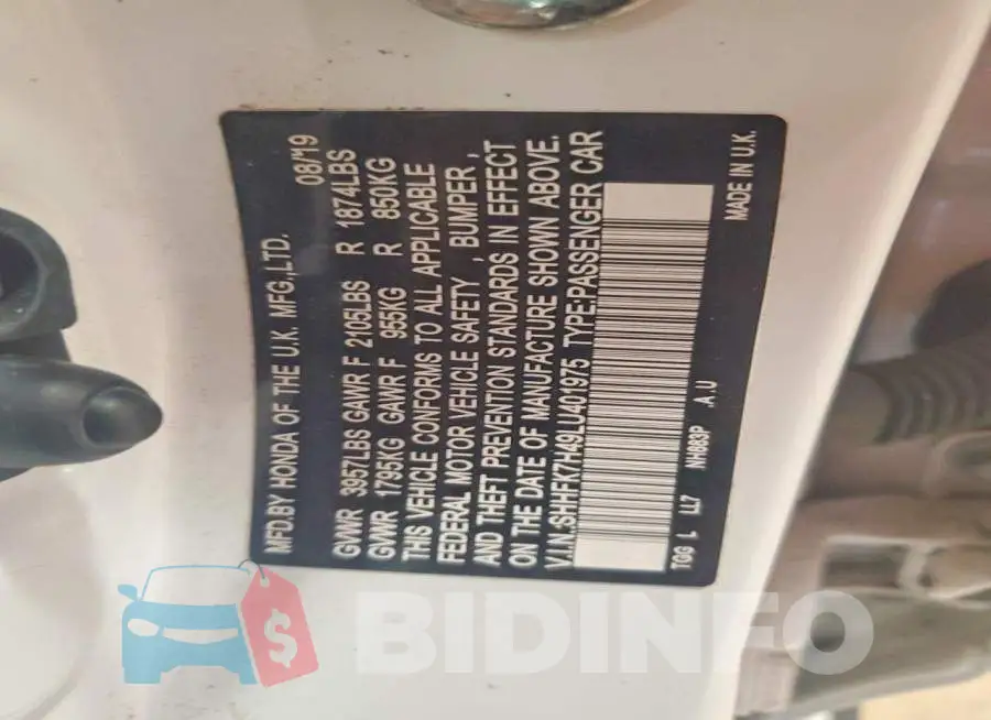 SHHFK7H49LU401975 Photo# 12