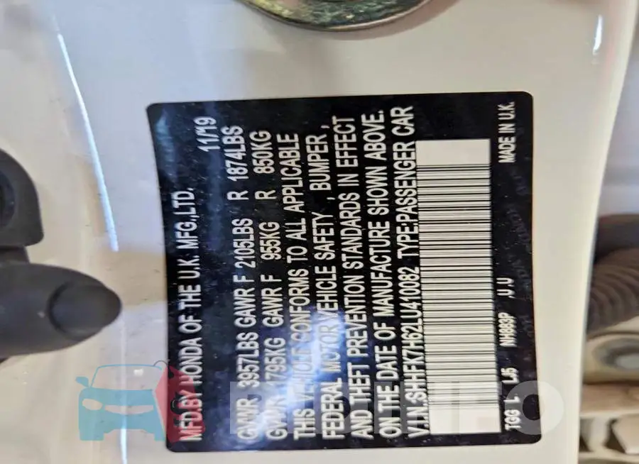 SHHFK7H62LU410082 Photo# 12