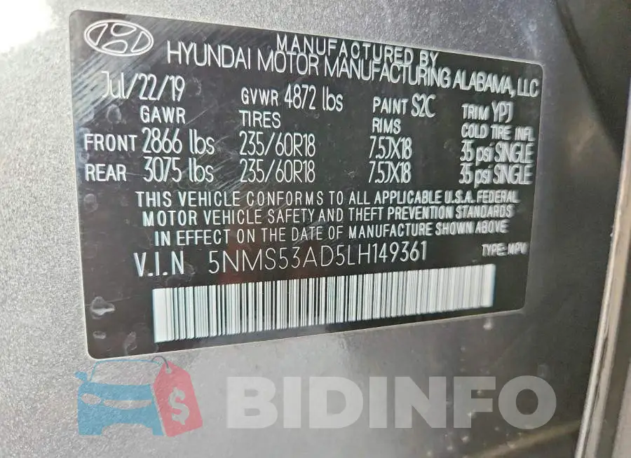 5NMS53AD5LH149361 Photo# 14