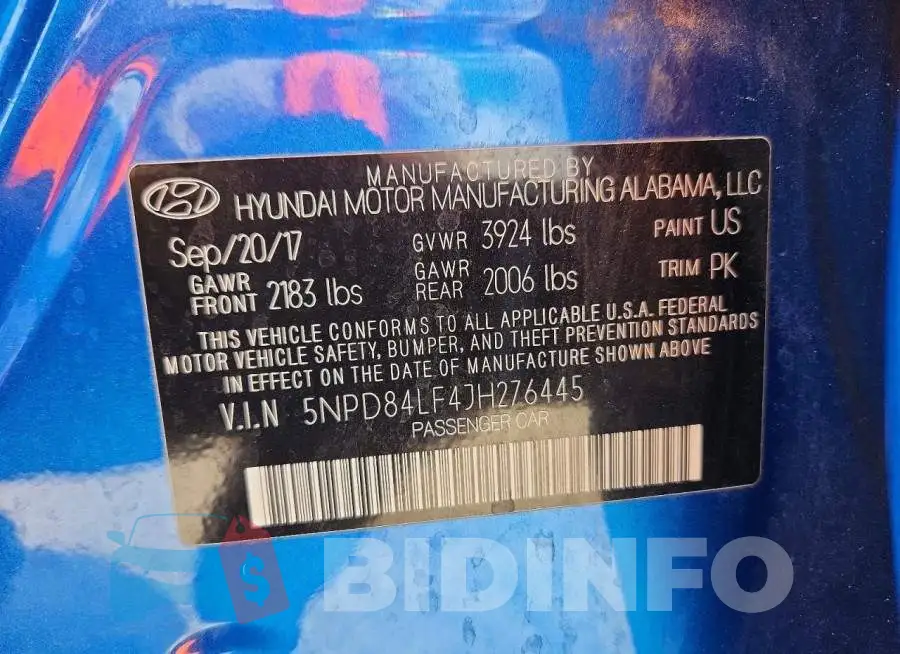 5NPD84LF4JH276445 Photo# 13