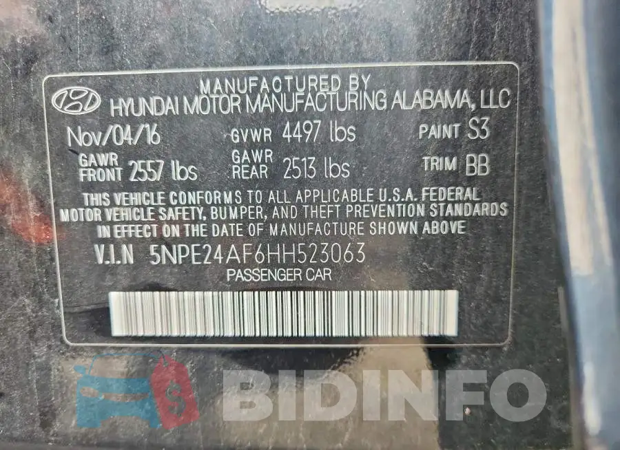 5NPE24AF6HH523063 Photo# 13