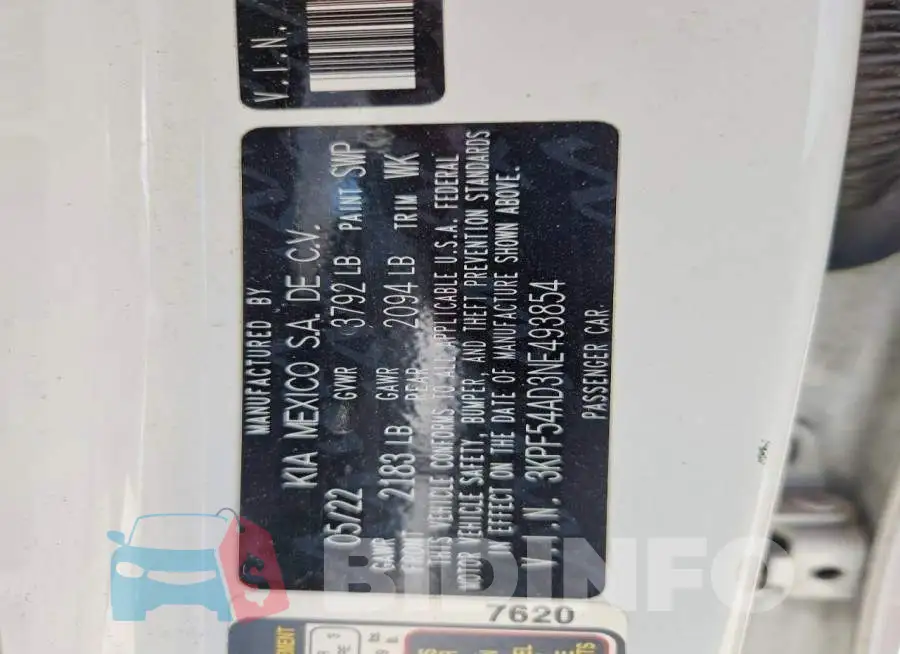 3KPF54AD3NE493854 Photo# 12
