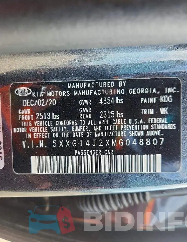 5XXG14J2XMG048807 Photo# 12