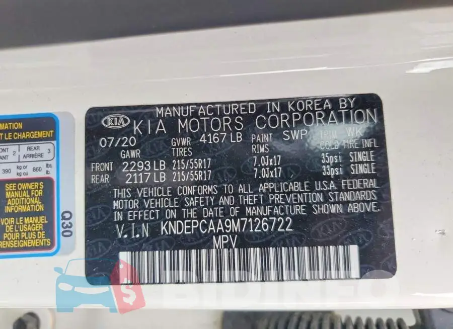 KNDEPCAA9M7126722 Photo# 13
