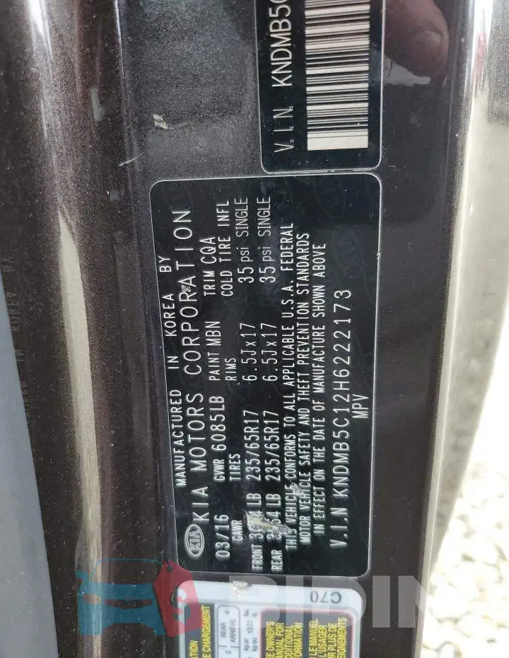 KNDMB5C12H6222173 Photo# 13