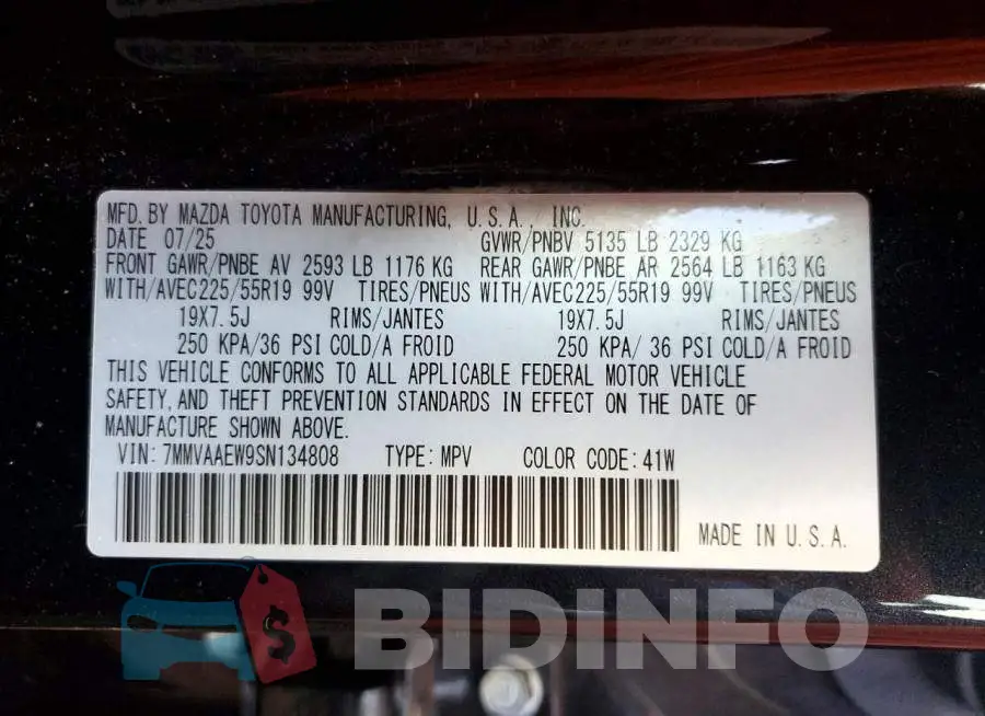 7MMVAAEW9SN134808 Photo# 14