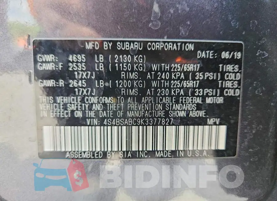4S4BSABC9K3377827 Photo# 13