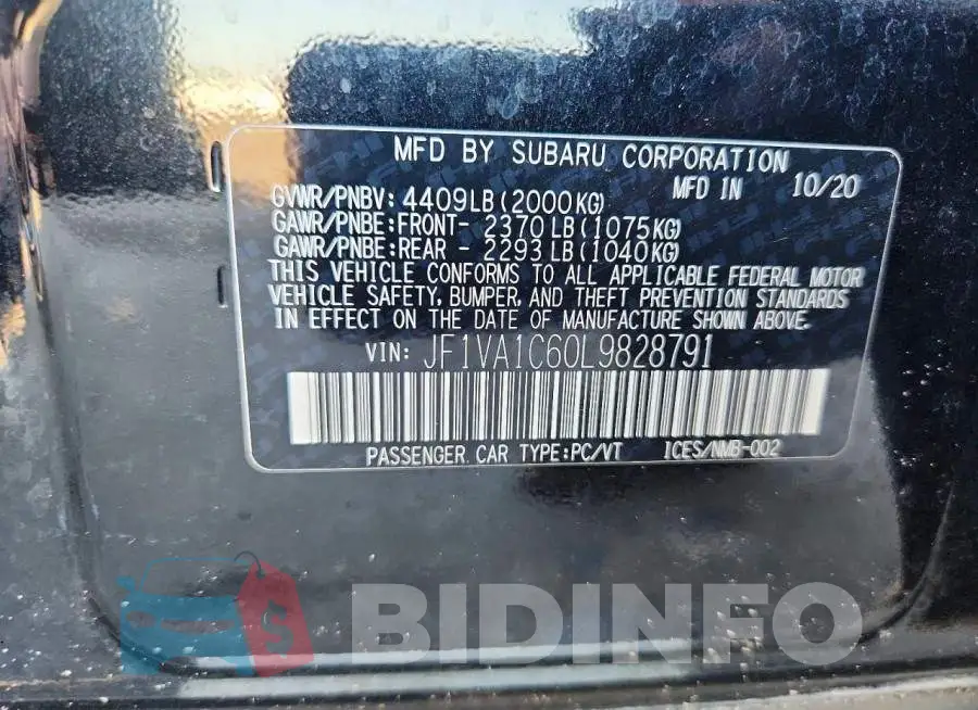 JF1VA1C60L9828791 Photo# 12