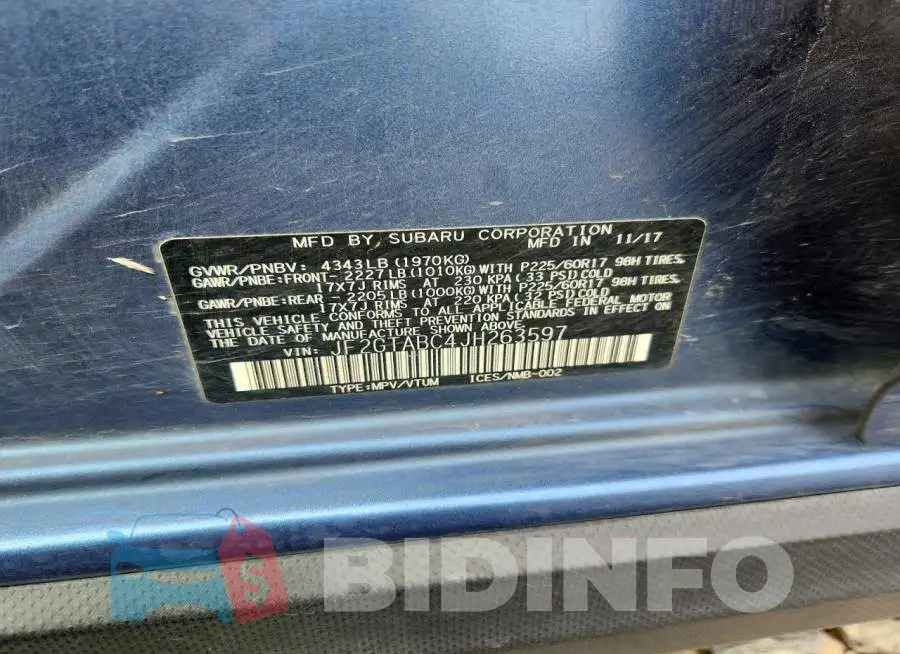 JF2GTABC4JH263597 Photo# 13