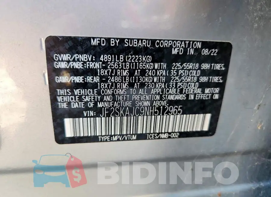 JF2SKAJC9NH512965 Photo# 12