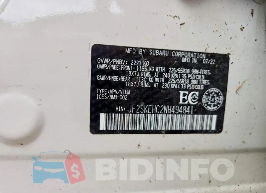 JF2SKEHC2NH494841 Photo# 14