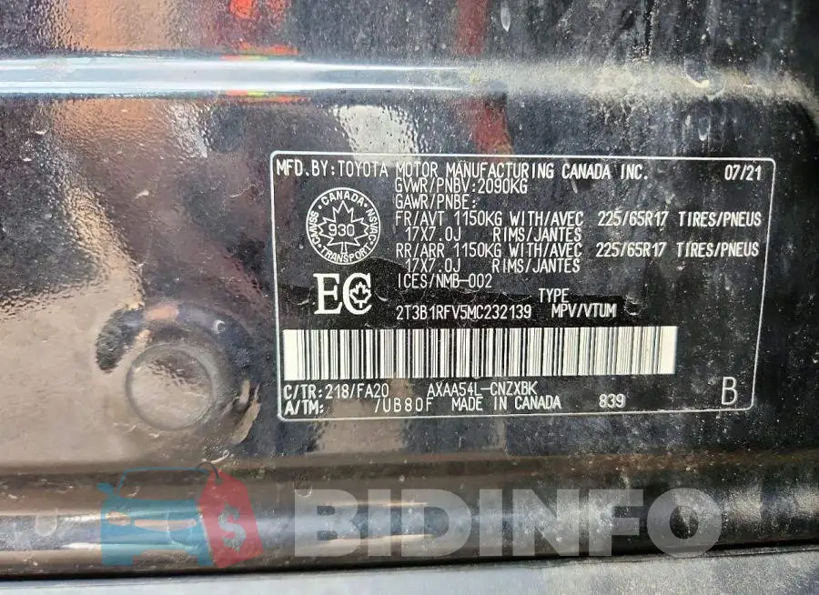 2T3B1RFV5MC232139 Photo# 13
