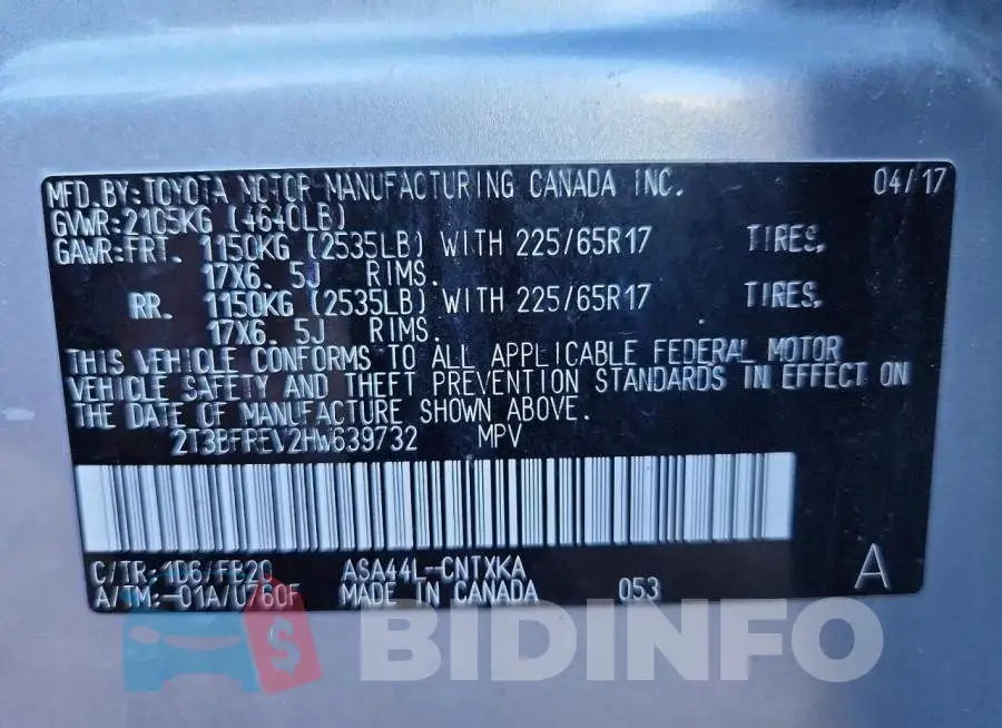 2T3BFREV2HW639732 Photo# 13