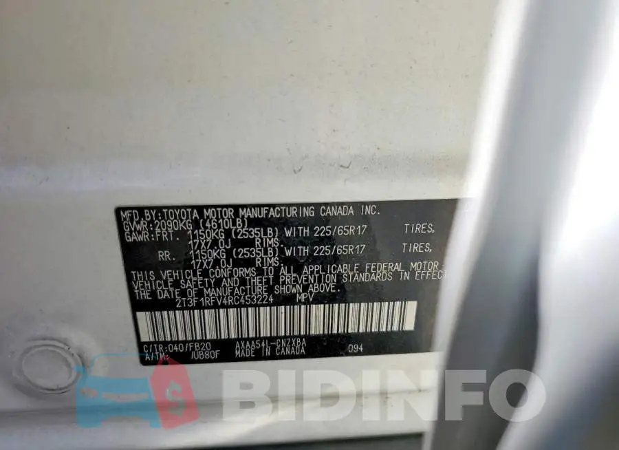 2T3F1RFV4RC453224 Photo# 13