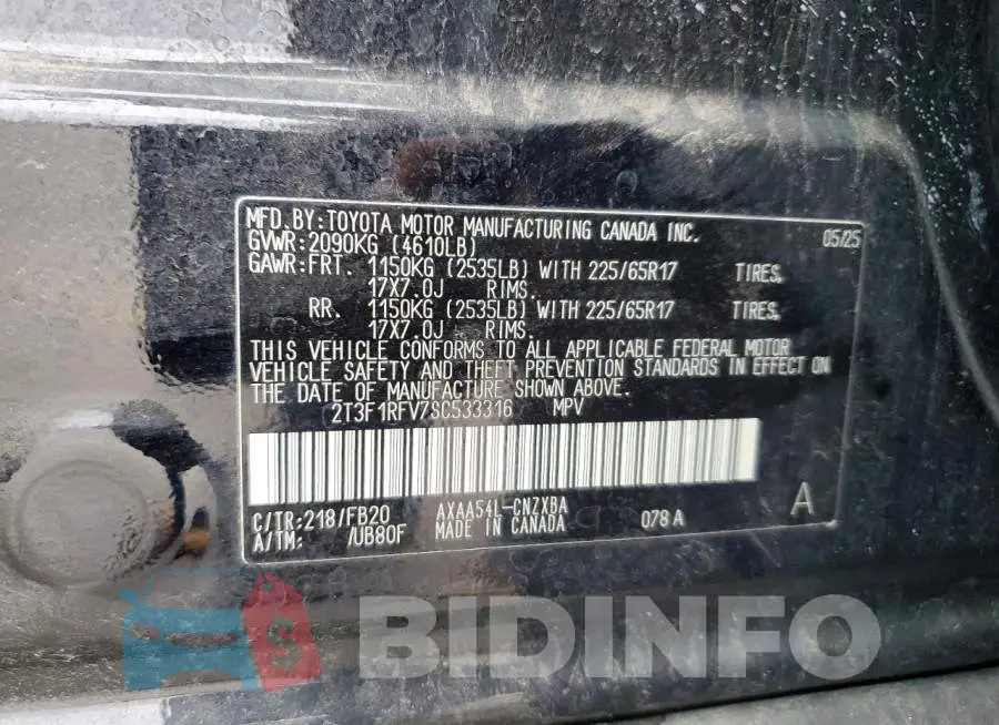 2T3F1RFV7SC533316 Photo# 13