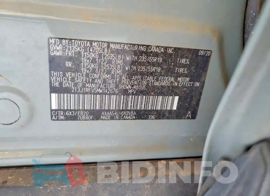 2T3J1RFV5MW142676 Photo# 13
