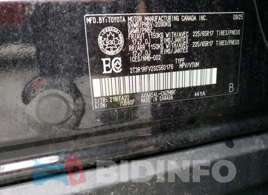2T3R1RFV2SC560176 Photo# 13
