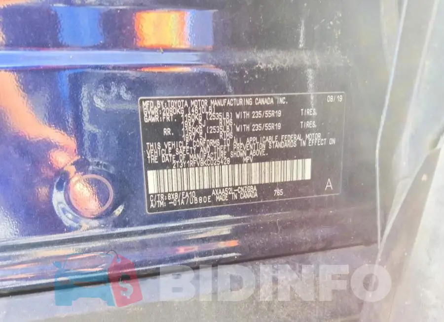 2T3Y1RFV8KC025428 Photo# 13