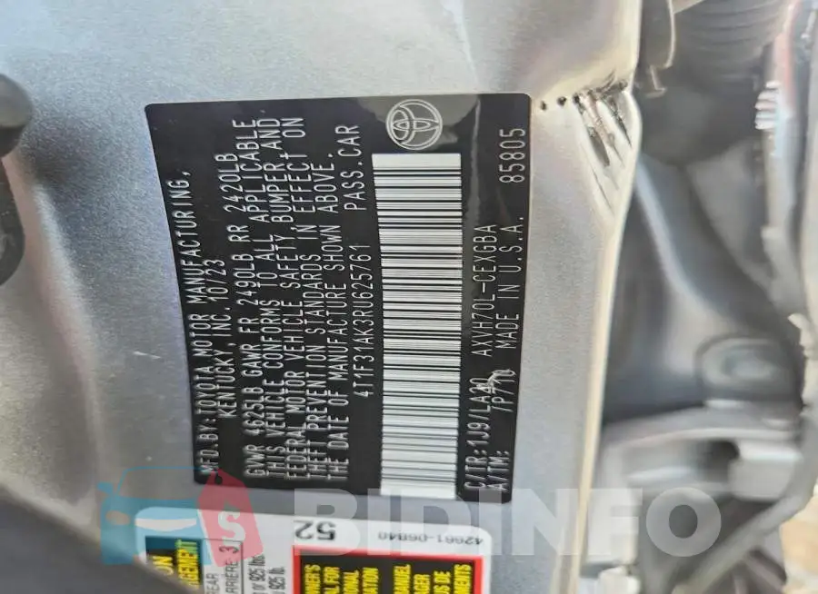 4T1F31AK3RU625761 Photo# 12