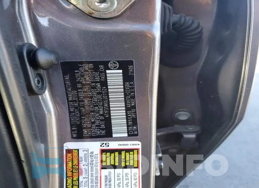 4T1F31AKXLU011524 Photo# 12