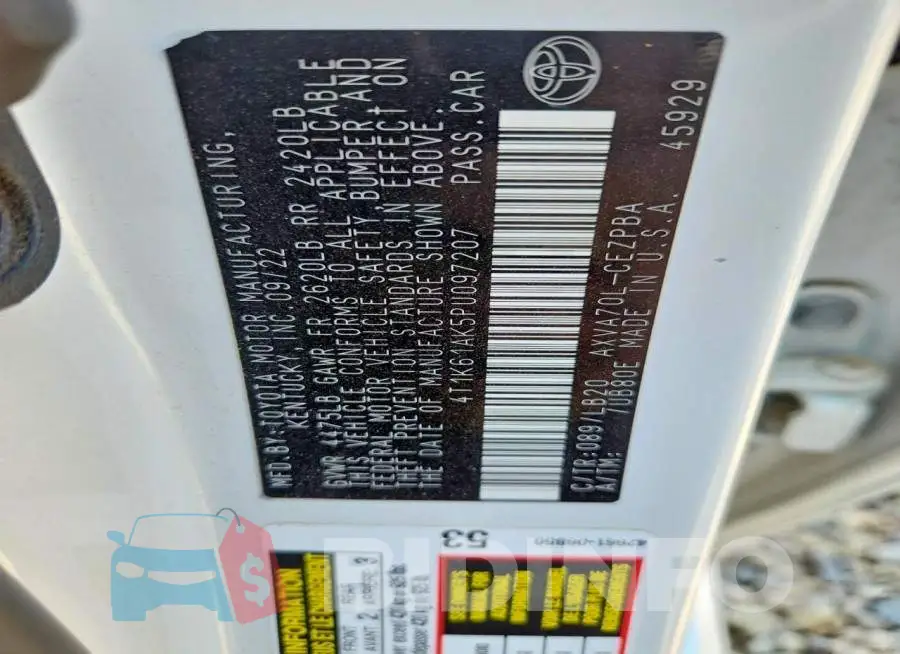 4T1K61AK5PU097207 Photo# 13