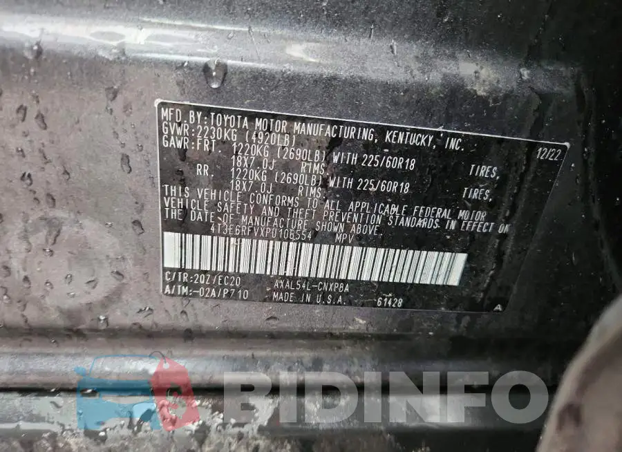 4T3E6RFVXPU106554 Photo# 13